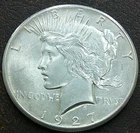 US 1927 Peace Dollar  **