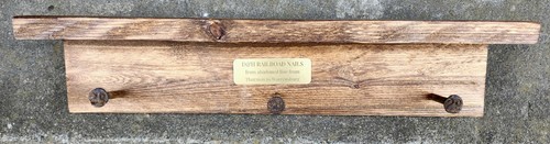 18"  Coat Rack / Shelf With Vintage D & H Railroad Nails Thurman - Warrensburg 