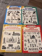 Lot Of Four Dover Publications Clip Art Books Ready To Use Series