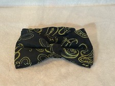 Boys Pre-Tied Clip Bow Tie Black Paisley New With Out Tags NWOT