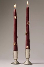 Anthropologie Mystic Icon Taper Candles  Red Gold Halloween Witchy Set Of 2 NWT