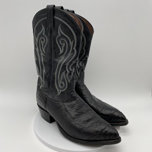 TONY LAMA MONTEREY 10" PULL ON Quill WESTERN BOOT SIZE 12D BLACK