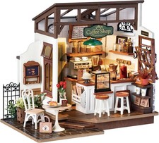 Maison de Poupées en Bois avec Meubles – Kit Miniature Café – Jouet Cadeau Noël