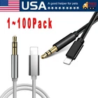 IPhone 7 8 X XR 11 12 13 Pro Max 8 Pin to 3.5mm AUX Audio Car Adapter Cord Lot