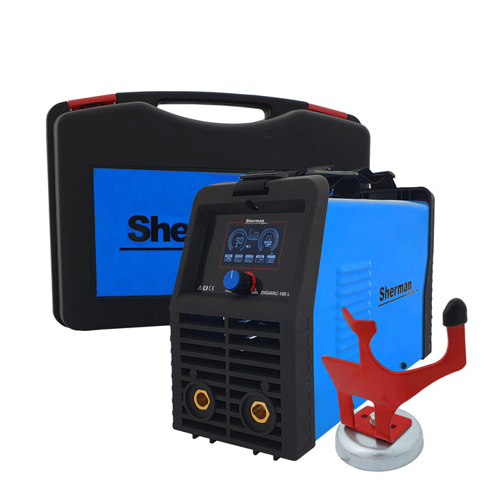Poste à souder Sherman DIGIARC 160 LCD MMA WIG Lift avec mallette et aimant de soudage