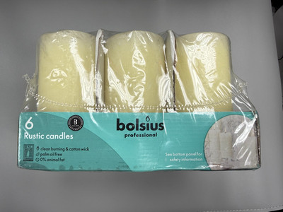 Bolsius Professional Rustic 2.75 X 5 Invory Color Wax Unscented Candle 6 pack