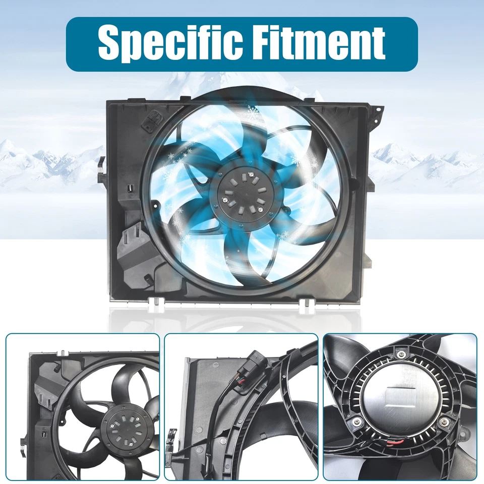 Conjunto de ventilador de refrigeração do radiador para BMW 128i 323i 325i 328i 330i 17427562080 - Imagem 4 de 4