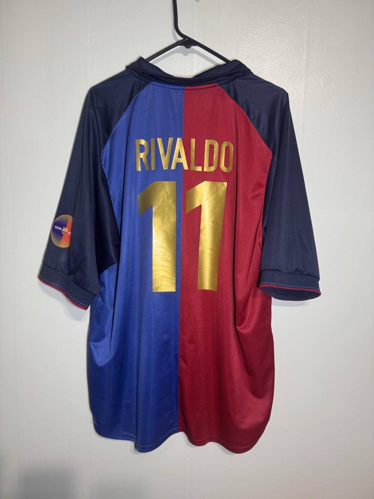 Nike Barcelona 1999 Rivaldo #11  Home Kit Size 2XL Vintage Pre-Owned Football