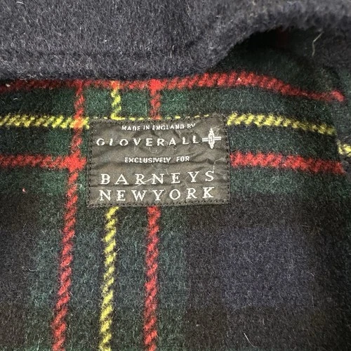 Gloverall Duffle Coat Men’s Small Navy Blue Wool Toggle Hooded Tartan England image 6