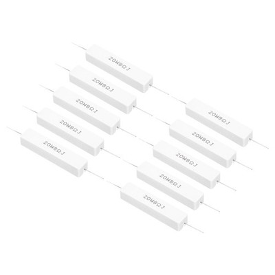 20 Pcs 8 Ohm Resistors, 20W Power Ceramic Cement Resistor Kit Tolerance 5%