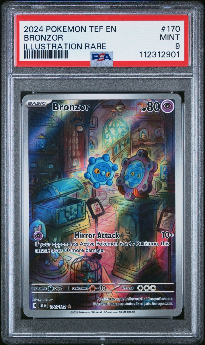 PSA 9 Bronzor Illustration Rare 170 2024 Pokemon Temporal Forces