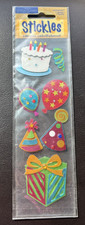 AMSCAN STICKLES 3D DIMENSIONAL STICKERS BIRTHDAY CAKE BALLOONS GIFTS HATS