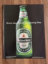 Heineken Lager Beer Print Ad Baseball Opening Day Brewed In Holland