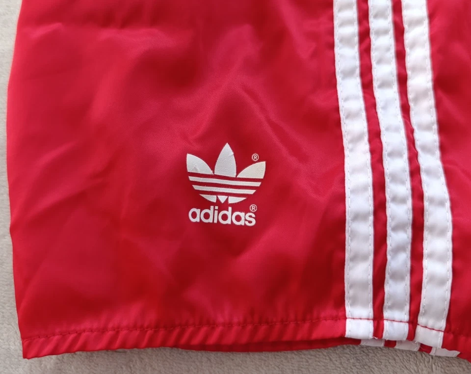 Adidas RARO Vintage Unisex Niños Mujeres Rojo Nylon Ibiza Pantalones Cortos Talla 16 (164) Foto 2 de 4