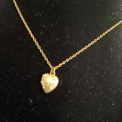 Vtg Henry F Barrows HFB Etched 1/20 12k GF Heart Locket Necklace 14” - Picture 2 of 21