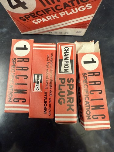 Champion A59C Spark Plugs Racing set of 4 Barn Find New Old Stock - Picture 2 of 4