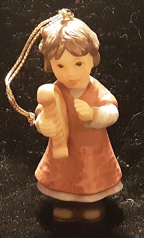 Vintage Berta Hummel Goebel Christmas Ornament A Magical Harp, set 17/96055