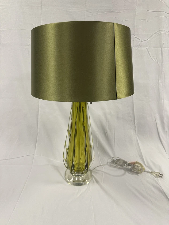 LÁMPARA DE MESA DIMOND MODENA CRISTAL SOPLADO LIBRE EN VERDE CON PANTALLA VERDE D2670 Foto 2 de 4