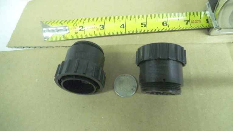 AMP circular connector, 7 position, size 23, # 206226-1, qty two pieces, nos - Image 2 of 2