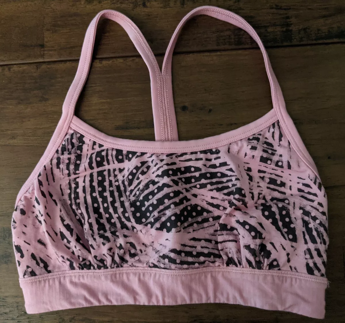 NWOT Icebreaker Merino Wool Tiki Sports Bra XS pink/grey