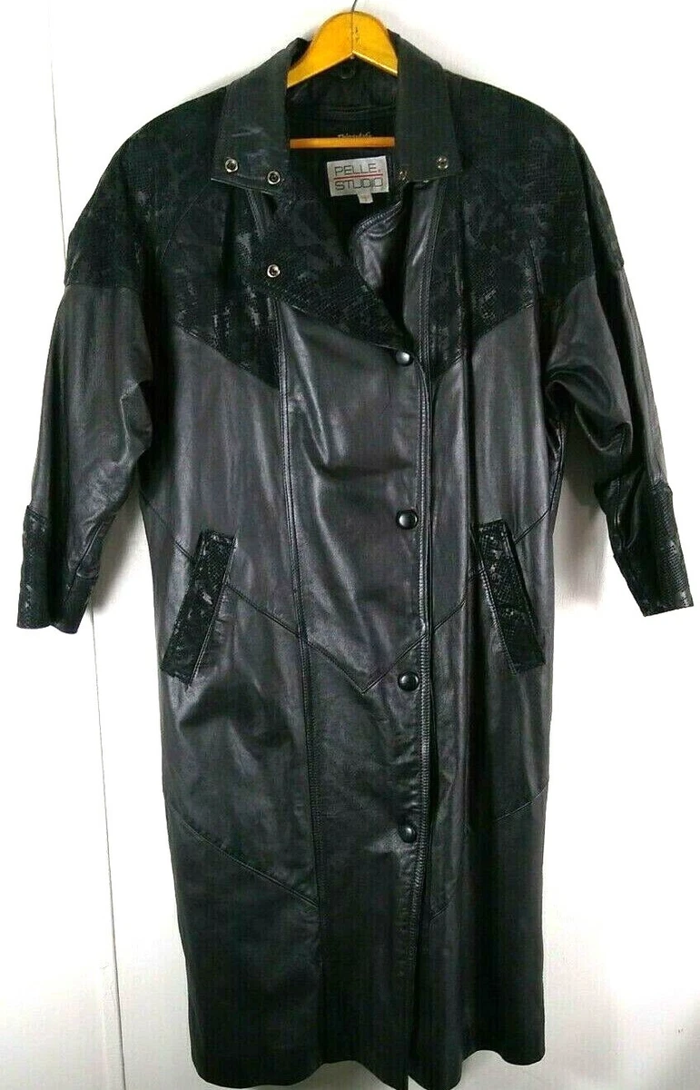 Womens leather shop duster coat