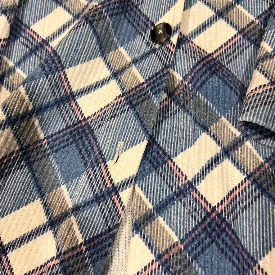 Basic Edition Button Down Plaid Shirt, Blue, Whit… - image 3