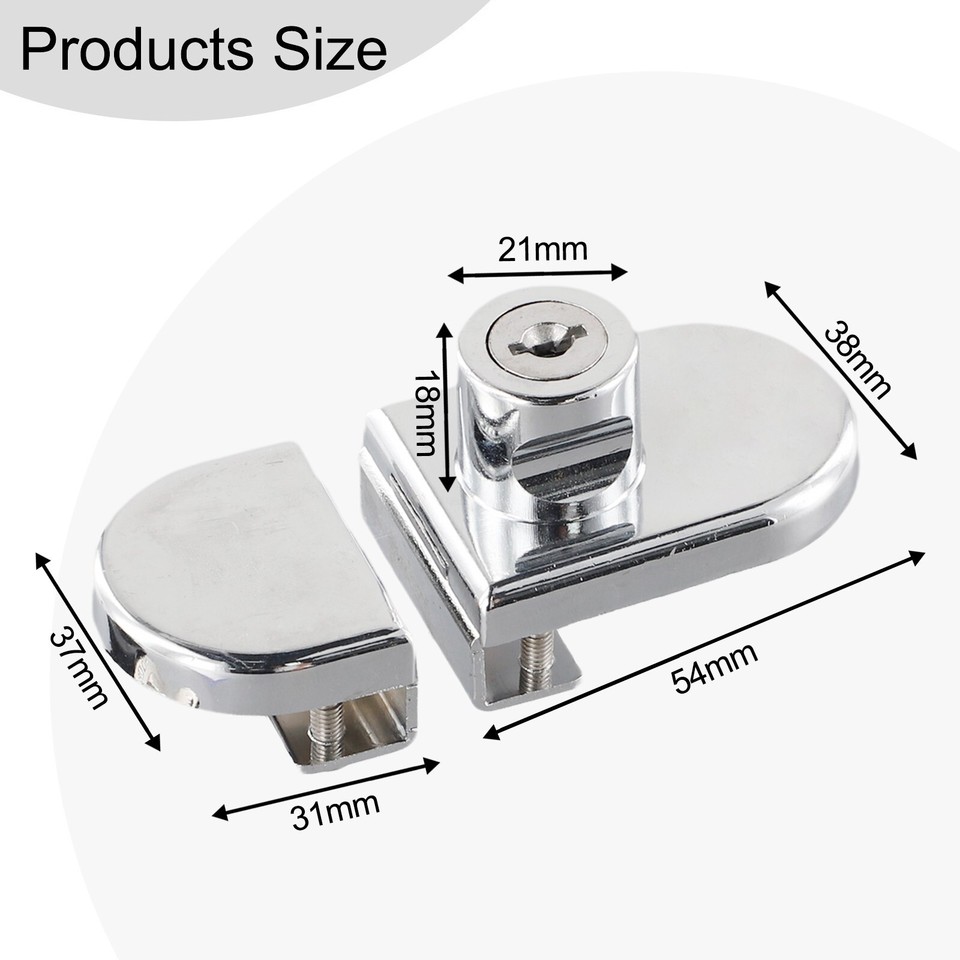 Door Lock Glass Punchfree Zinc Alloy Double Door For 58mm Thick Glass