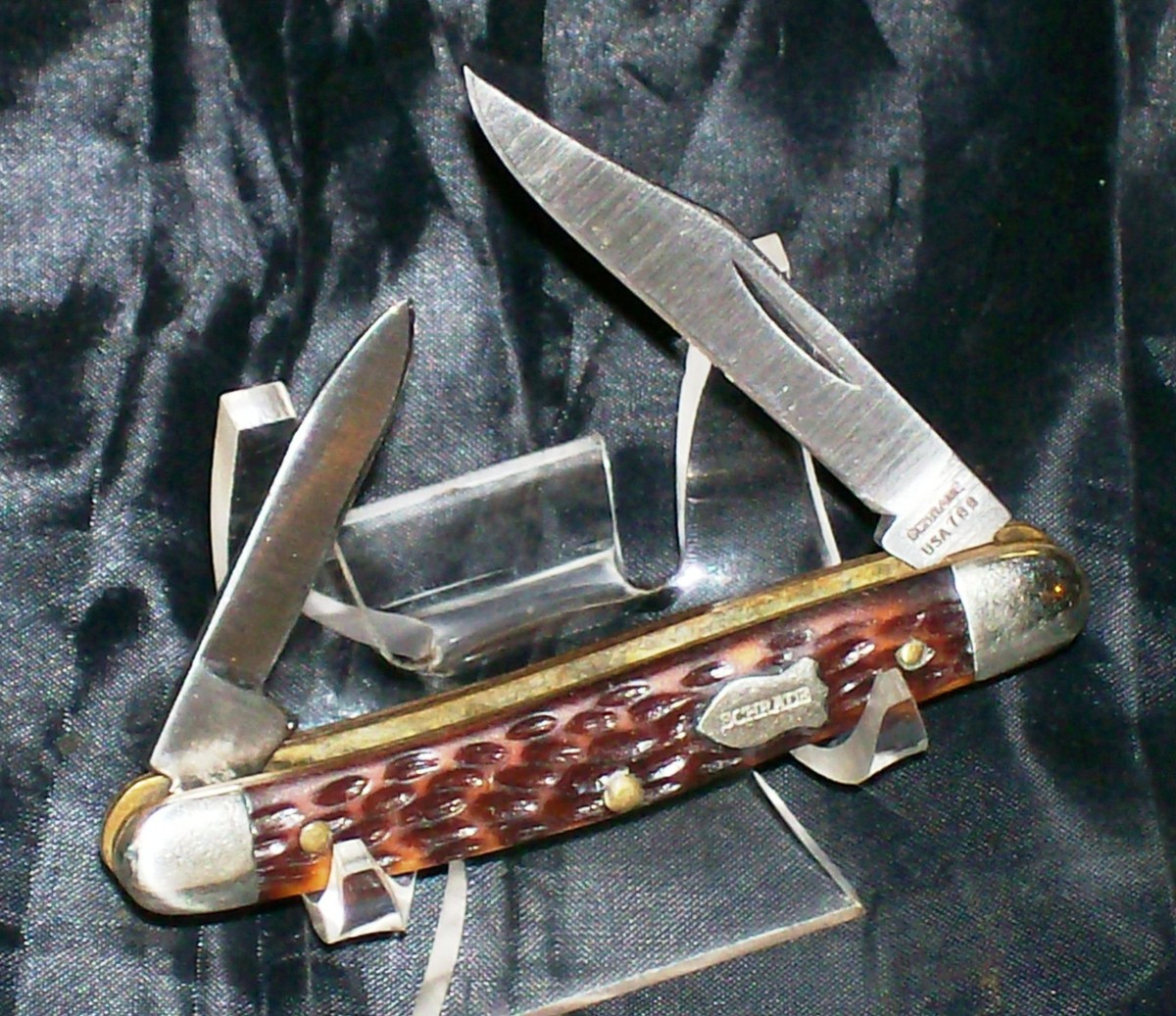 Schrade 708 Jack Knife Cir-1965-1973 W/Jigged Delrin Handles 2-3/4