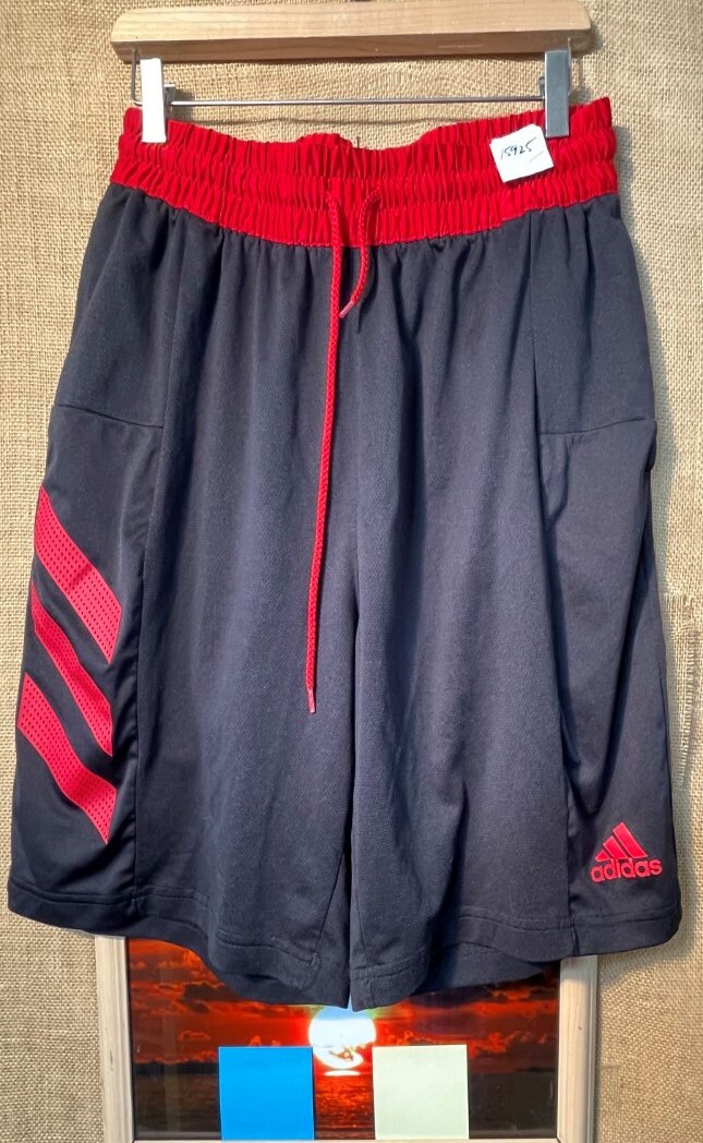 adidas Climalite basketball men's black red shorts L pockets | eBay