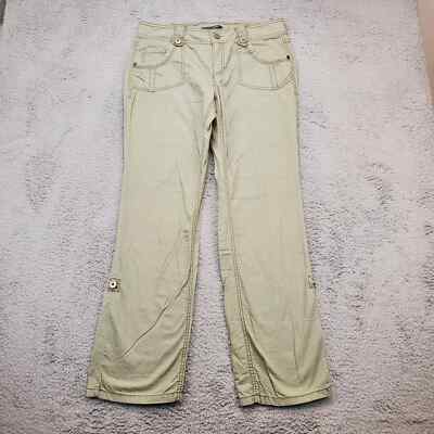 French Cuff Pants Womens 8 Green Lightweight Outdoors Pockets Casual Comfort