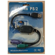 Standard PS/2 Keyboard and Mouse to USB Adapter
