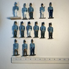 Vintage Metal Soldiers, 1950-1960, w/ bases, 14 pieces