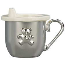 Silverplated Baby's First Sippy Cup With Handle And Sippy Lid Insert, 5 oz