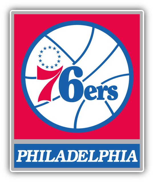 Philadelphia 76ers NBA Basketball Combo Car Bumper Sticker 9'', 12