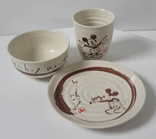 Mickey Mouse Disney Ceramic Plate, Cup, and Bowl