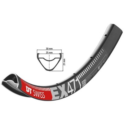 DT Swiss Felge EX 471 29'', schwarz, 28 Loch, 622-25, VL 6,5mm
