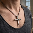 9.5g Cross Of Nails Christianity Pendant Real 925 SOLID STERLING SILVER Pendant