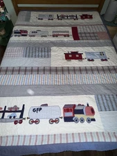 Pottery Barn Trains  Twin Quilt 