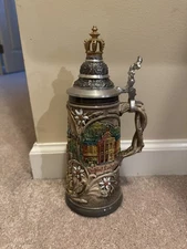 Thewalt German Beer Stein Crown Neuschwanstein Linderhof Herrenchiemsee Castle