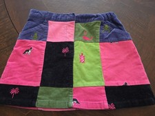 Girl's 6 6X Lilly Pulitzer Multi Patch Corduroy Skirt Dog Lobster Palm Turtle