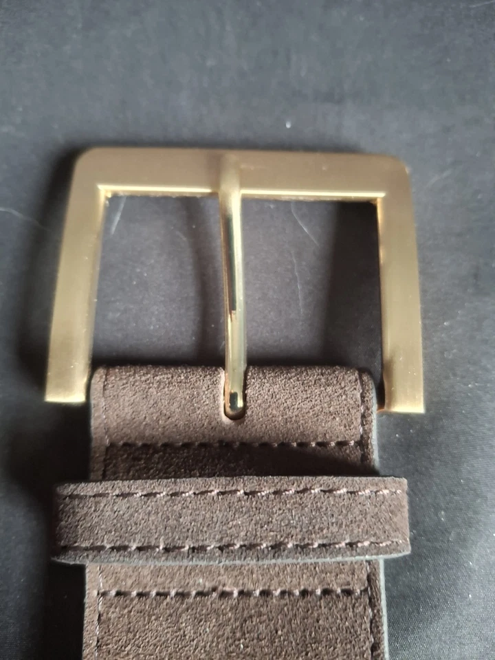 Land's End Women’s Wide Brown Suede Leather Belt Size S (6-8) 37 ½” X  1 7/8” - Image 2 of 4