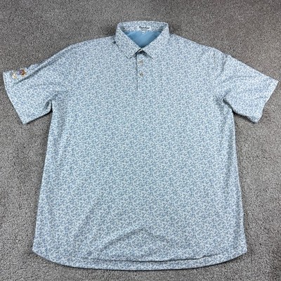 Pins & Aces Polo Shirt Mens XXL 2XL Blue Golf Performance Colorado Amateur