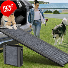 Dog Car Ramp Folding 63x17 Non Slip Portable Large Dogs SUV Truck 250lb - US