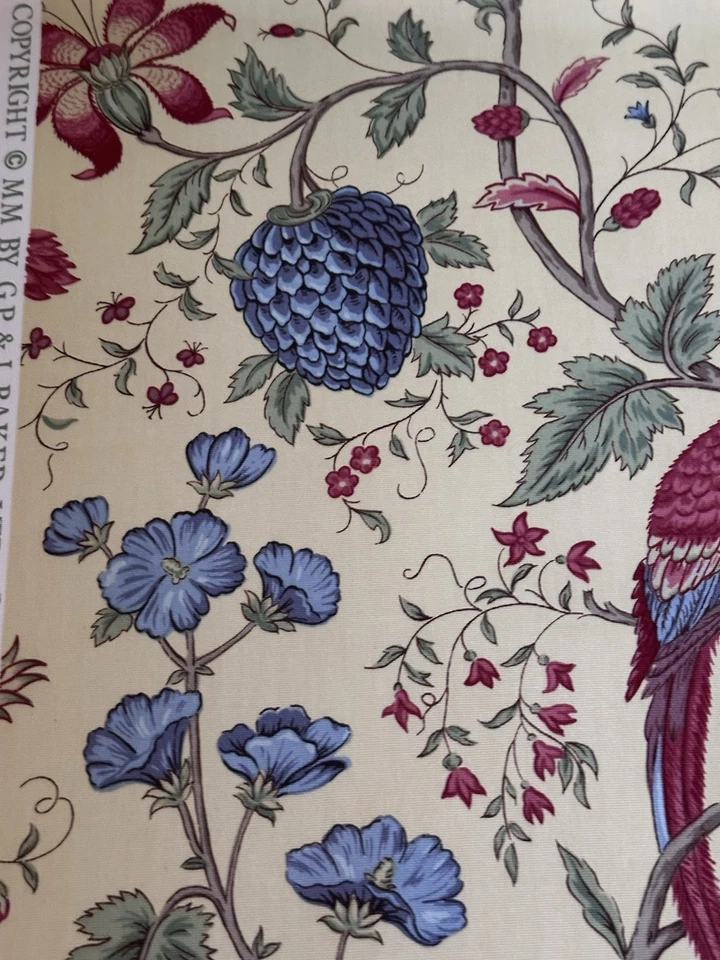 GP & J Baker Loro y Piña Tela Floral/Loros 4 Yardas Algodón Chintz Foto 4 de 4