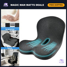 Memory Foam Seat Cushion with Lumbar Support, Ergonomic L-Shaped Design for Back