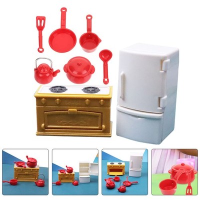 1 Set Miniature Doll House Accessories Durable PVC Kitchen Utensils for Playing