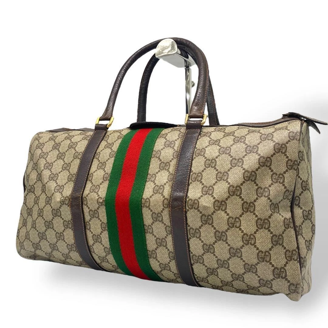 Ancien sac Gucci Boston Sherry Line GG Supreme Travel grande capacité