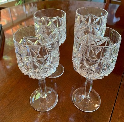 Nachtmann Crystal Eduard Pattern Water / Wine Drinking Glasses  set of 4