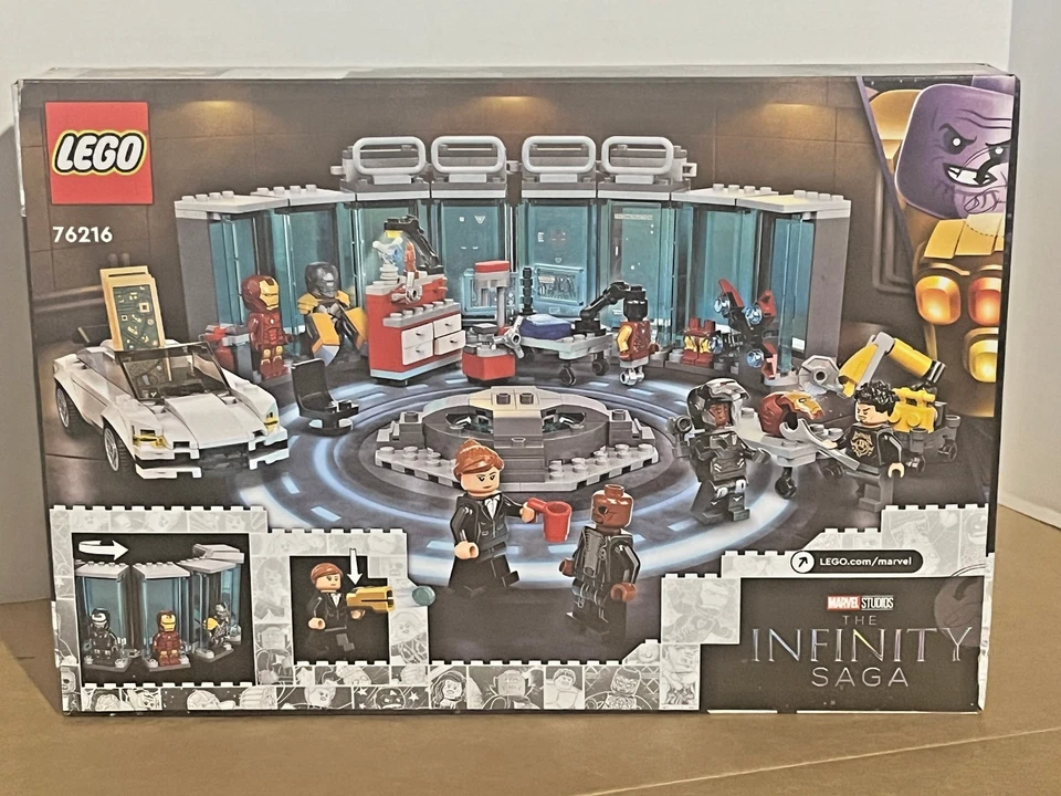 LEGO Marvel: Iron Man Armoury (76216). Nuevo en caja precintada. Retirado. Foto 2 de 2
