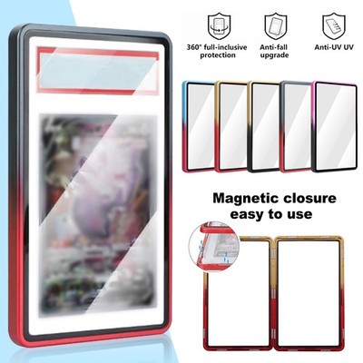 1-10 Magnetic Aluminum Case UV-Resistant Tempered Glass For BGS 35pt Graded Card